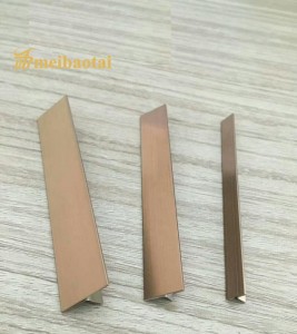 Gold Rose Black Color Plating Mirror Finish Design 304 Stainless Steel Metal T Tile Trim T Profiles T6 T8 T10