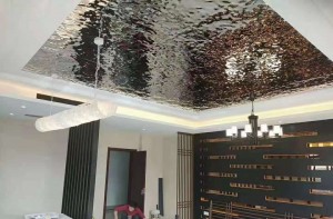Wall Ceiling Decoration Sheet Mirror Polished Water Ripple Stamped Sheet Grade 304 Stainless Steel Sheet Decoration Sheet