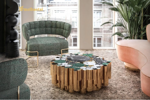 luxury metal stainless steel gold polished marble top coffee table