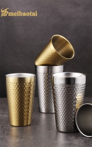 Hammer Pattern Myltipurpose Cup 304 Stainless Steel Cup Metal Cup