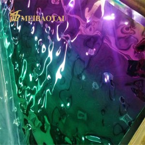 hot sell stamping  pvd color coating water ripple stainless steel sheet decoration ceiling wall