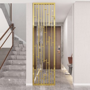 Modern Style PVD Golden Design Decoration Partition Stainless Steel Material Decoration Room Divider
