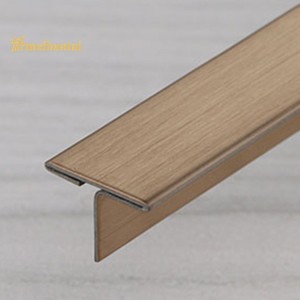 PVD Golden Rose Silver Color Matt Hairline Finish Design SS Metal T Tile Trim Stainless Steel T Profiles