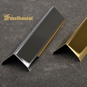 PVD Color Coating Mirror Polish Design SS Metal L Profiles Stainless Steel L Tile Trim for Wall Corner Decoration