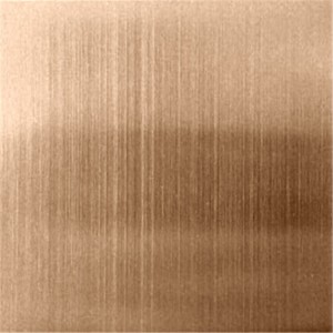 hairline stainless steel red bronze color pvd plate