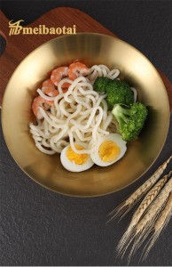 Noodle Metal Bowl 304 Stainless Steel Bowl Silver Golden Bowl