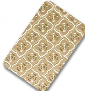 Custom Patterns AISI 304 Gold 3D Laser Finish Stainless Steel Color Sheets for Decorative Wall Panel