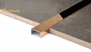 Matt Finish Hairline Design PVD Color Coating Decorative Moulding Brush U Tile Trim for Wall Floor Transition Strips Metal Edge