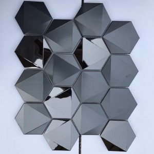 SS Mosaic Plate 304 Stainless Steel with Ceramic 8mm Thickness 300x300mm Size Wall Floor Plate
