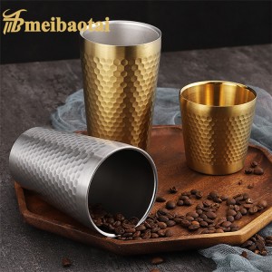 Hammer Pattern Myltipurpose Cup 304 Stainless Steel Cup Metal Cup