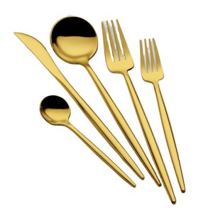 Gold Color Coating Grade 304 Stainless Steel Material Metal Knife Fork