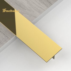 PVD Golden Color SS Tile Trim Stainless Steel T Tile Trim Ceramic Decoration T Profiles