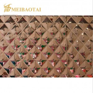 Hot Sale Dimple Sheet Golden Rose Blue Silver Color Coating Design Stamped Sheet Four Feet 0.65mm Thickness Grade 304/201 Stainless Steel Sheet for Decoration Wall Ceiling Luxury Plate