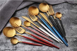 High Quality 304 Stainless Steel Knife Fork Set Metal Knife Fork