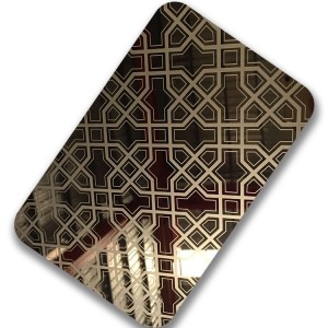 Diseño de grabado de alta calidad 1219*2438mm Hoja de decoración de hoja de acero inoxidable grado 304 para cabina de ascensor