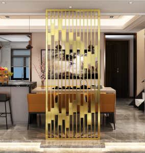 Modern Style PVD Golden Design Decoration Partition Stainless Steel Material Decoration Room Divider