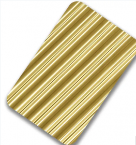 Custom Patterns AISI 304 Gold 3D Laser Finish Stainless Steel Color Sheets for Decorative Wall Panel