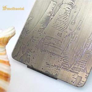 Decorative Ecthed Finished Stainless Steel Sheets 1.0mm Thickness Color Coating Plate