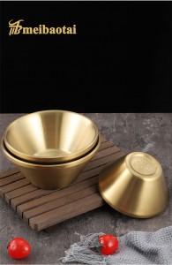 Double Layer Hat Bowl 304 Stainless Steel Silver Golden Color Coating Metal Bowl