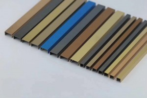 Brush Finish Blue Champagne Gold Black U6 U8 U10 Szie U Profile U Slot U Tile Trim For Wall Floor Tile Decorative