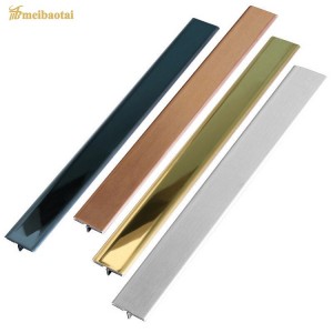 Gold/ Rose Gold /Black /Silver Mirror Hairline stainless steel tile trim decoration T profile