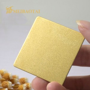 Decorative Metal Plate Anti Finger Print Gold Sandblasted Finished 201 J2 Stainless Steel Sheet Four Feet