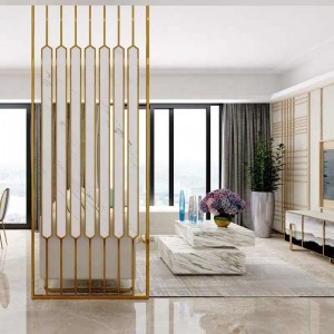 2021 New Design PVD Golden Brush Design Stainless Steel Material Decoration Partition Room Divider
