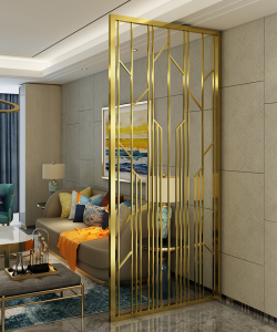 Modern Style PVD Golden Design Decoration Partition Stainless Steel Material Decoration Room Divider