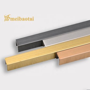 Brush Finish Blue Champagne Gold Black U6 U8 U10 Szie U Profile U Slot U Tile Trim For Wall Floor Tile Decorative