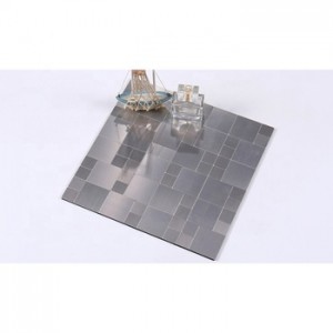 Brushed Stainless Steel KTV Interlocking Sticker Metal Mosaic Wall Tile