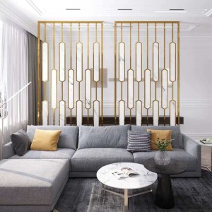 2021 New Design PVD Golden Brush Design Stainless Steel Material Decoration Partition Room Divider