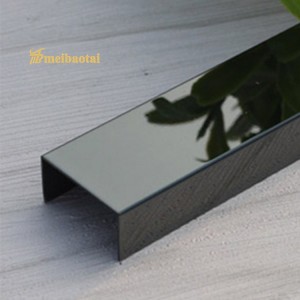 Building Inter Decoration Material Corner Tile Trim Silver Gold Rose Black Hairline Design Finish 304 Stainless Steel U Tile Trim