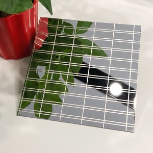 Super Mirror Etching Design Decoration Plate 0.65mm Four Feet 304 Stainless Steel Plate for Wall Decoration