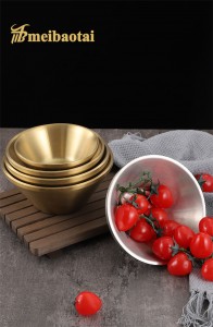 Double Layer Hat Bowl 304 Stainless Steel Silver Golden Color Coating Metal Bowl