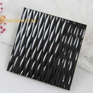 Hot Sale 5WL Patetrn Design Black Mirror Stamped Plate 4ft*8ft 201 Stainless Steel Plate 0.65mm Decoerative Plate for Wall Ceiling Plate