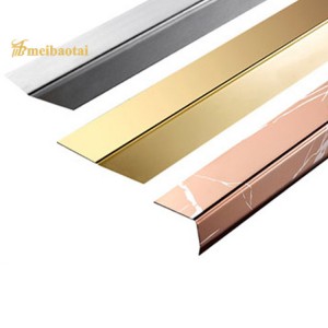 PVD Golden Black Color Coating SS Metal L Profiles Stainless Steel L Tile Trims for Wall Corner Decoration