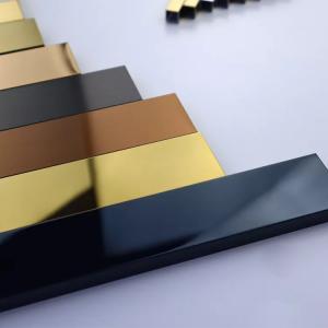 SS304 201 Gold ,Black, Rose Gold Hailrine stainless steel U profile decoration U tile trim