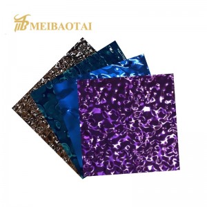 High Standard Stainless Steel Mirror Stamp Finish Water Ripple Wave with Bending and Cutting for Ceiling Manufactured