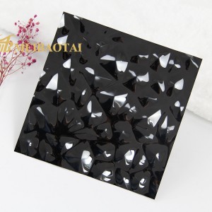 PVD Black Stamped Plate 201 Stainless Steel Plate 3D Panels Decoration Wall Ceiling Plate