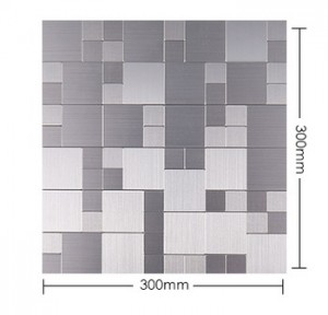 Brushed Stainless Steel KTV Interlocking Sticker Metal Mosaic Wall Tile