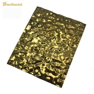 SS201 304 4*8ft Golden Mirror Stainless Steel stamped sheet decoration ceiling