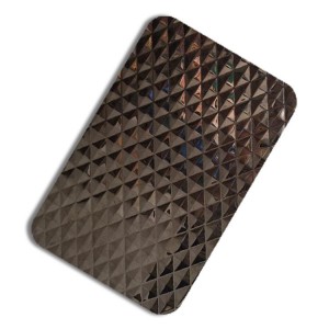 Hot Sale 8K Mirror Polish Diamond Design Pattern Stamped 304 Stainless Steel Sheet for Wall Ceiling Plate