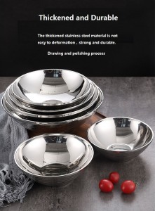 304 Stainless Steel Double Layer Hat Bowl Metal Bowl Thickened Durable