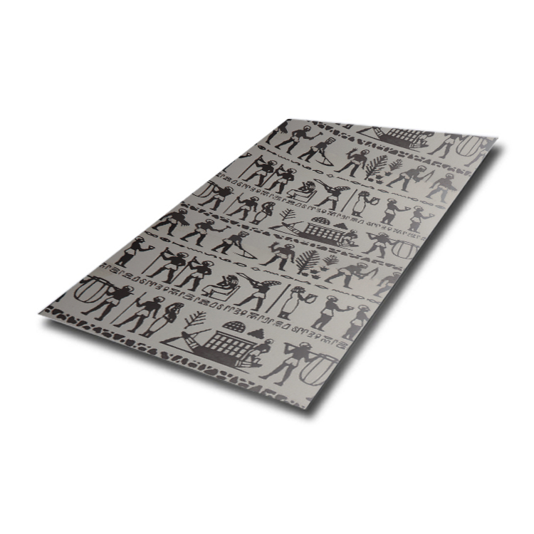 Egyptian Pictograms Etched Stainless Steel Sheet
