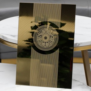 Gold Mirror Etched Stainless Steel Sheet
