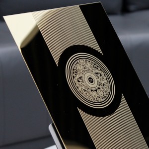 Gold Mirror Etched Stainless Steel Sheet