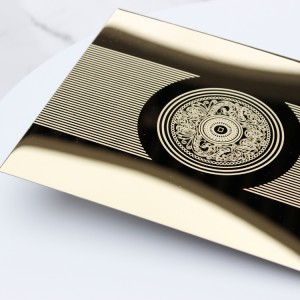 Gold Mirror Etched Stainless Steel Sheet