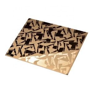 Mirror Polish PVD Gold Color Coating Etching Design 1219*2438mm 0.75mm Grade 304 Stainless Steel Sheet for Luxury Decoration Sheet