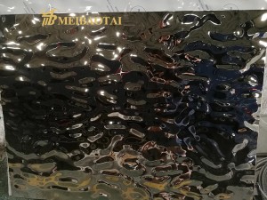 Color Mirror Finish Water Ripple Stamped Stainless Steel Sheet for Curtain Wall Elevator Ceiling