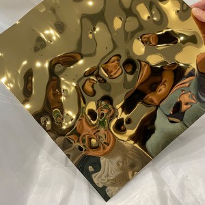 SS201 304 4*8ft Golden Mirror Stainless Steel stamped sheet decoration ceiling